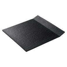 Блюдо для подачи плоское с одним бортом 29 х 27,7 см, фарфор, серия Cloud Black, Home Chef