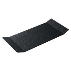 Блюдо для подачи плоское с двумя бортами 36,8 х 17 см, фарфор, серия Cloud Black, Home Chef