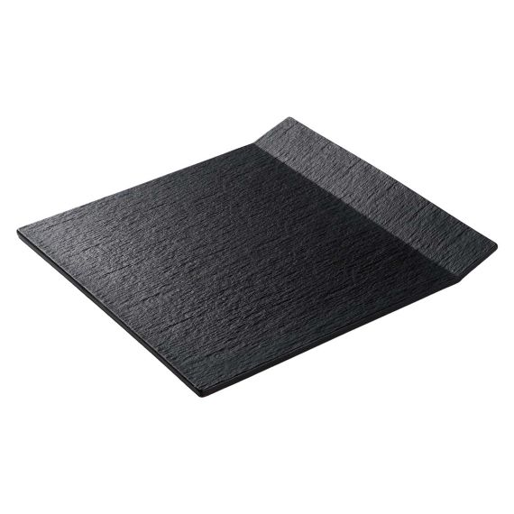 Блюдо для подачи плоское с одним бортом 29 х 27,7 см, фарфор, серия Cloud Black, Home Chef