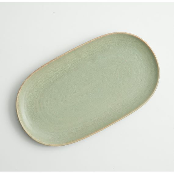 Блюдо овальное 35,5 х 21 см, h 3 см, серия Amber Green, Home Chef