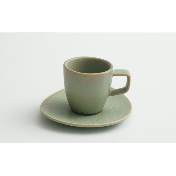 Чайная пара 280 мл (блюдце 14,5 см), серия Amber Green, Home Chef