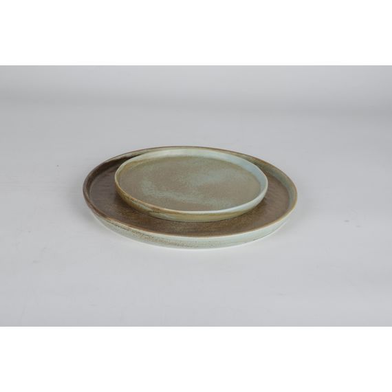 Тарелка десертная круглая 19,5 см с вертикальным бортом, коричнево-бирюзовая,  серия Shade, Home Chef, изображение 5