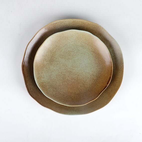 Тарелка обеденная 27 см, коричнево-бирюзовая, серия Shade, Home Chef, изображение 7