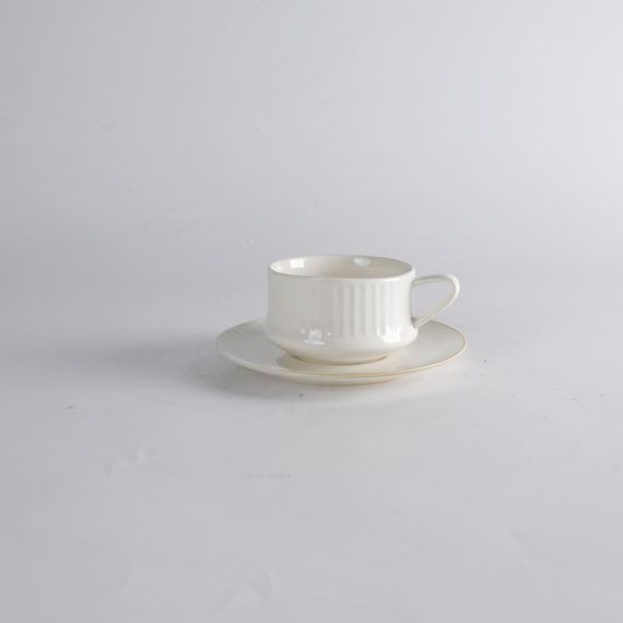 Чашка чайная 220 мл + блюдце 16 см, серия Villa Beige, Home Chef, изображение 3