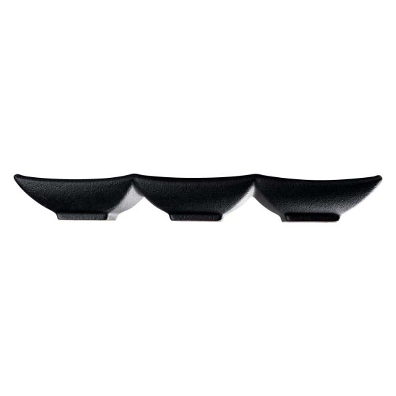 Блюдо трехсекционное 23 х 7,5 см, h 2,6 см, фарфор, серия Cloud Black, Home Chef, изображение 3